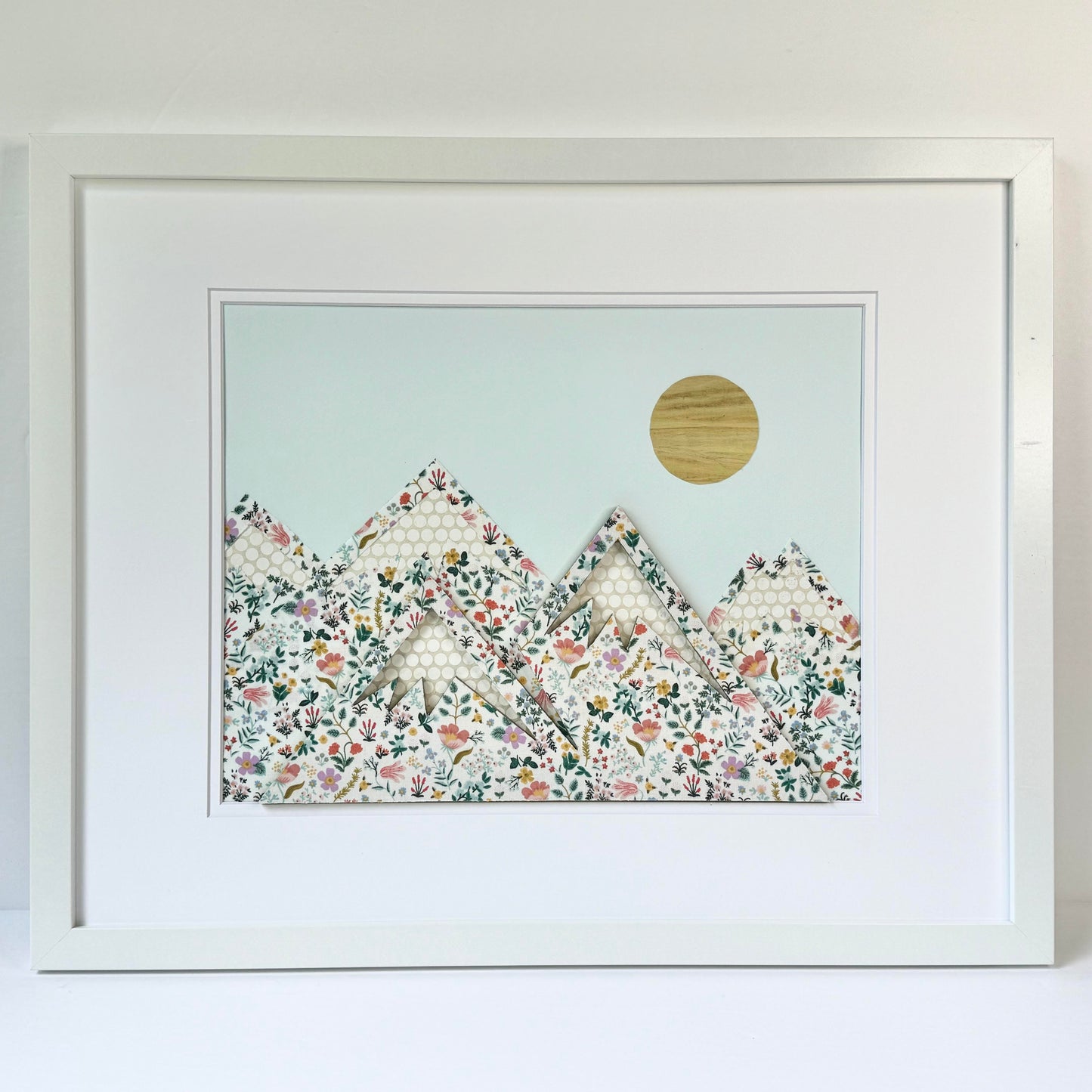 Floral Mountain Framed Art, 18x22" Frame Size