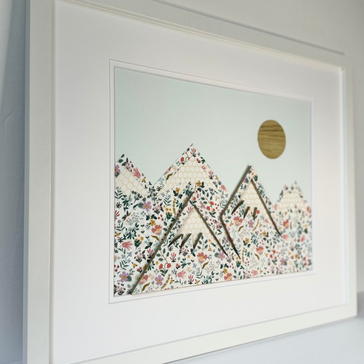 Floral Mountain Framed Art, 18x22" Frame Size
